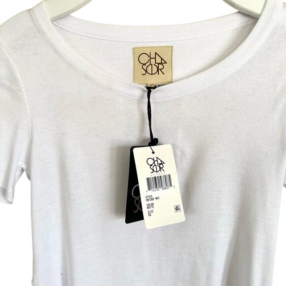 Chaser Women's White Lattice Grid Knit Open Back Short Sleeve T-Shirt Size XS - Picture 4 of 4